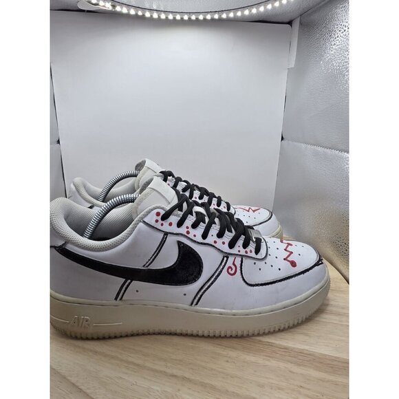 NIKE AIR FORCE 1 WHITE LEATHER SNEAKERS 315122-111 MEN'S SIZE 9 customized - Picture 1 of 7